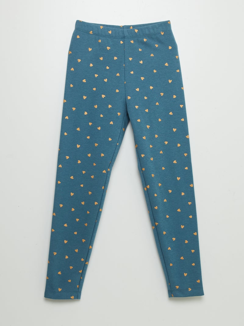 Leggings em moletão com motivo VERDE - Kiabi