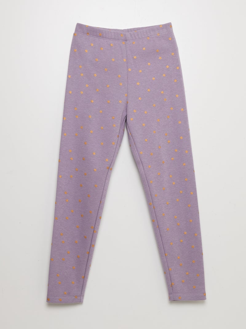 Leggings em moletão com motivo VIOLETA - Kiabi