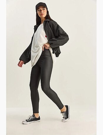 Leggings em pele sintética lucci