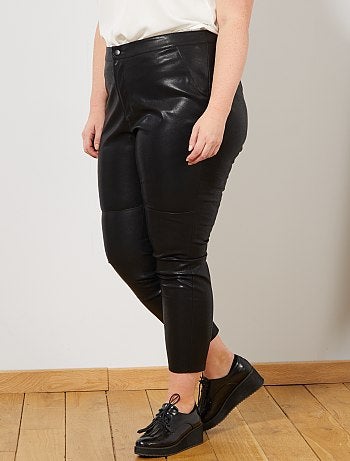 Mulher tamanhos grandes - Leggings em pele sintética - Kiabi