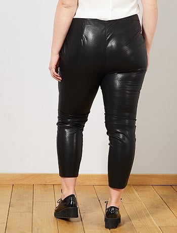 Mulher tamanhos grandes - Leggings em pele sintética - Kiabi