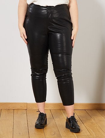 Mulher tamanhos grandes - Leggings em pele sintética - Kiabi