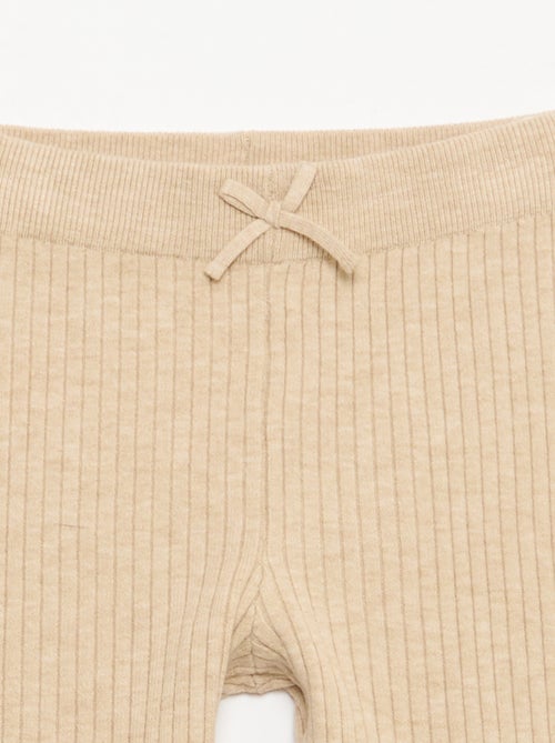 Leggings em tricô canelado liso - Kiabi