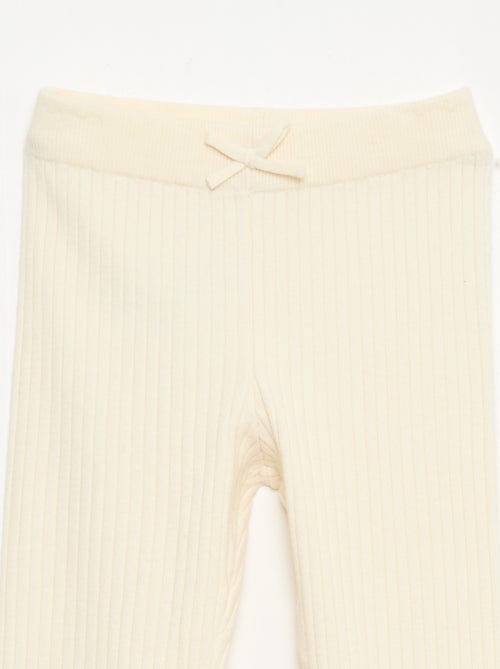 Leggings em tricô canelado liso - Kiabi