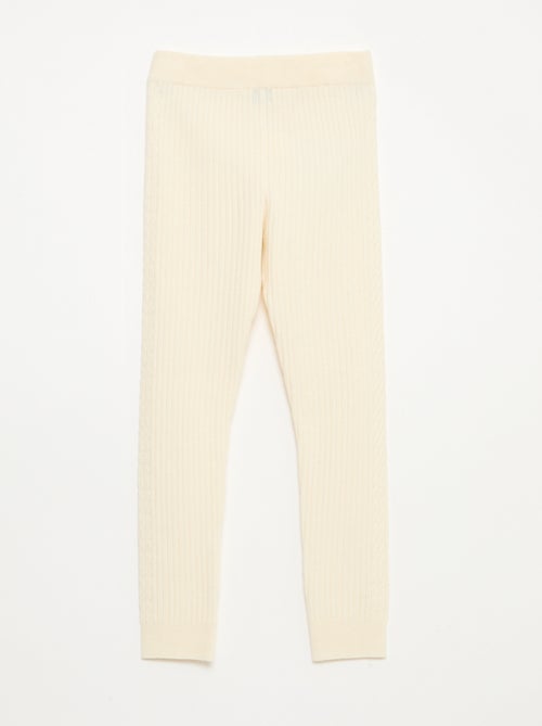 Leggings em tricô canelado liso - Kiabi