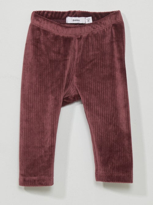 Leggings em veludo nervuradas - Kiabi