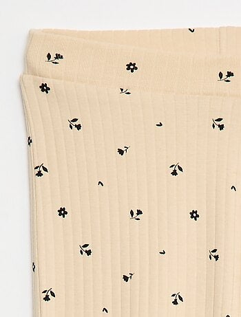 Leggings estampadas de malha nervurada