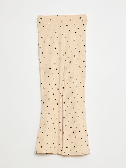 Leggings estampadas de malha nervurada - Kiabi