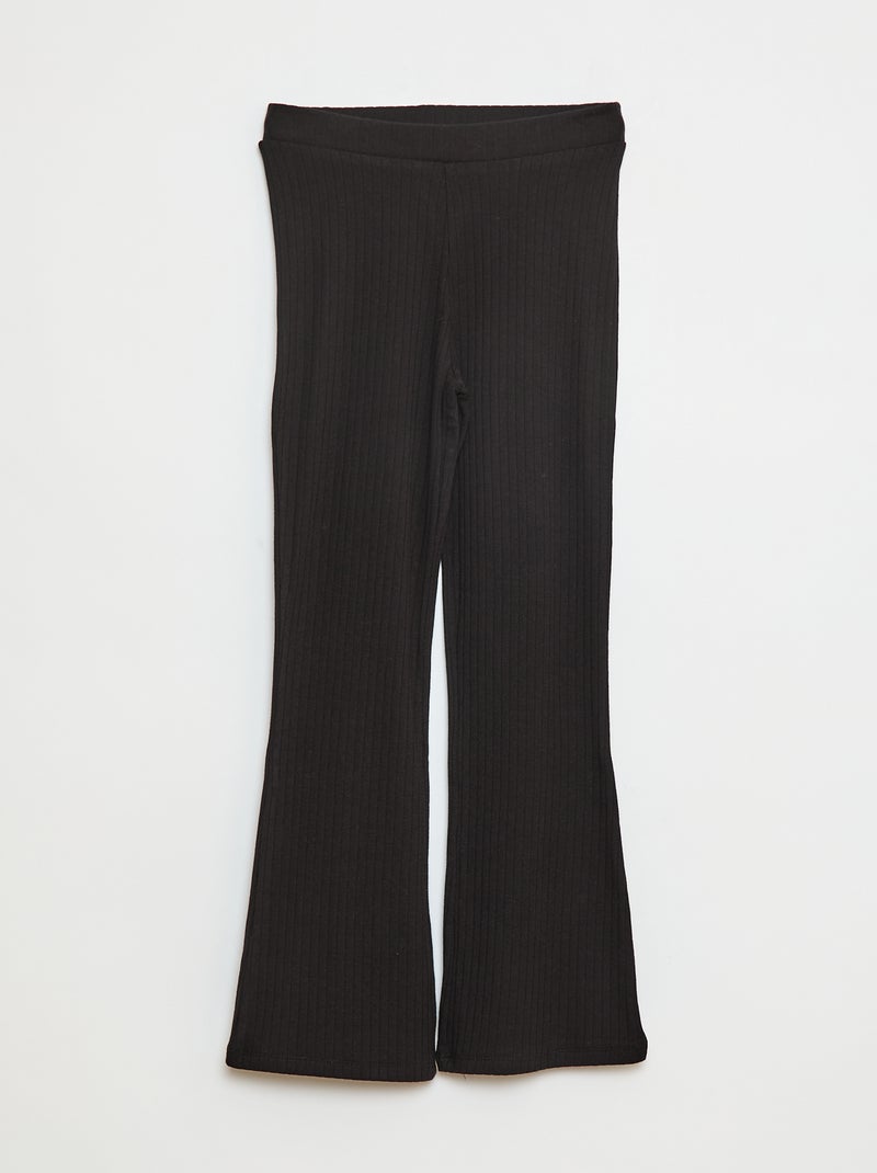 Leggings estampadas de malha nervurada Preto - Kiabi