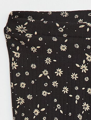 Leggings estampadas de malha nervurada