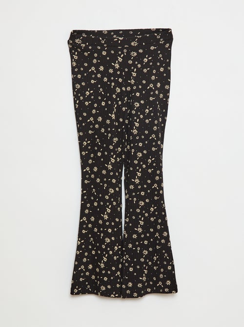 Leggings estampadas de malha nervurada - Kiabi