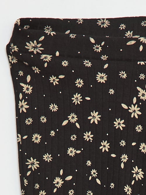 Leggings estampadas de malha nervurada - Kiabi