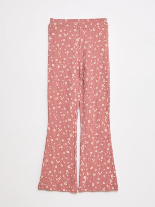 Leggings estampadas de malha nervurada - Kiabi