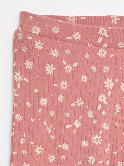 Leggings estampadas de malha nervurada - Kiabi