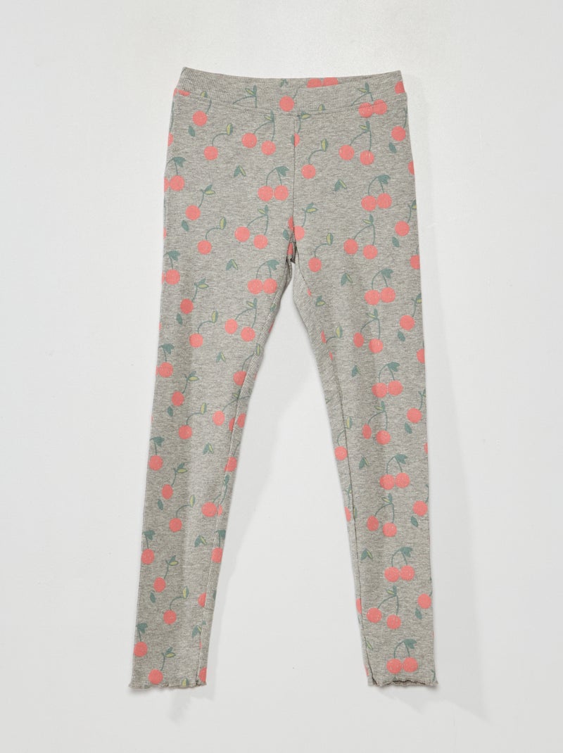 Leggings estampadas em malha nervurada ROSA - Kiabi