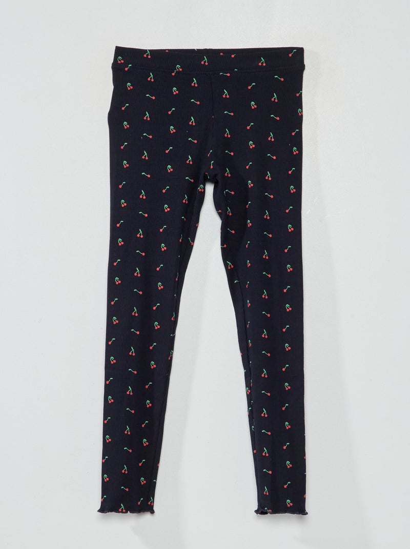 Leggings estampadas em malha nervurada ROSA - Kiabi