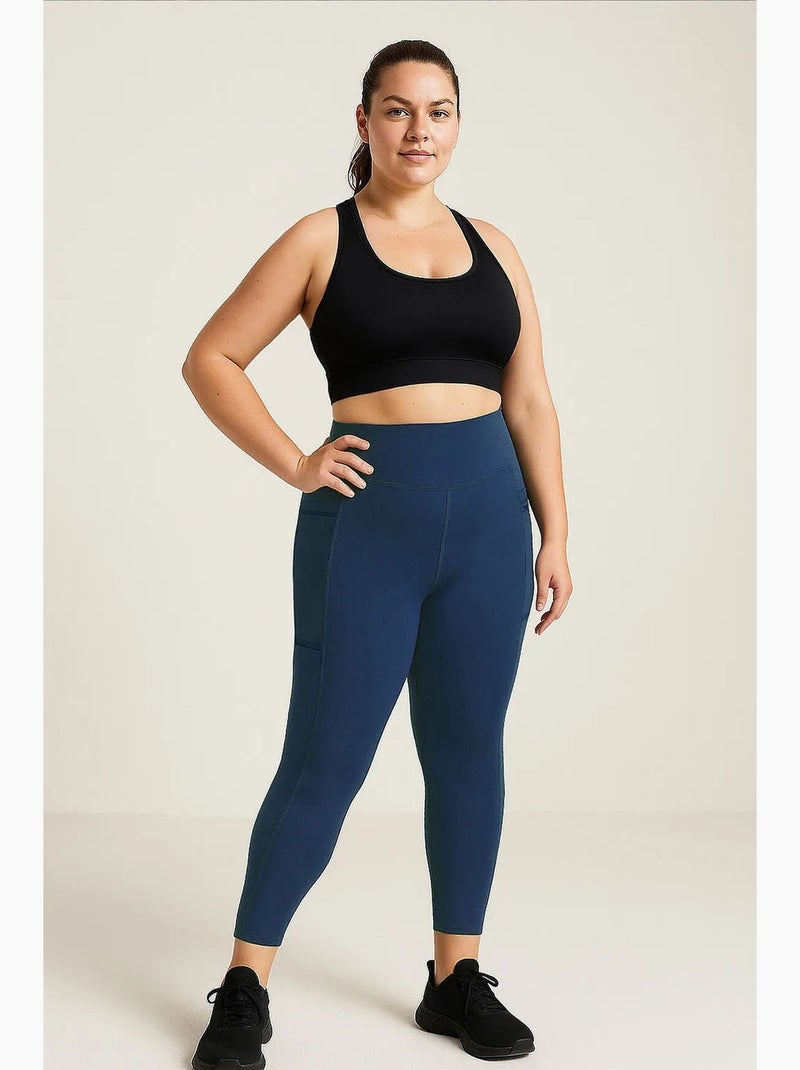 Leggings femininas de poliéster e elastano tommy Azul-marinho - Kiabi