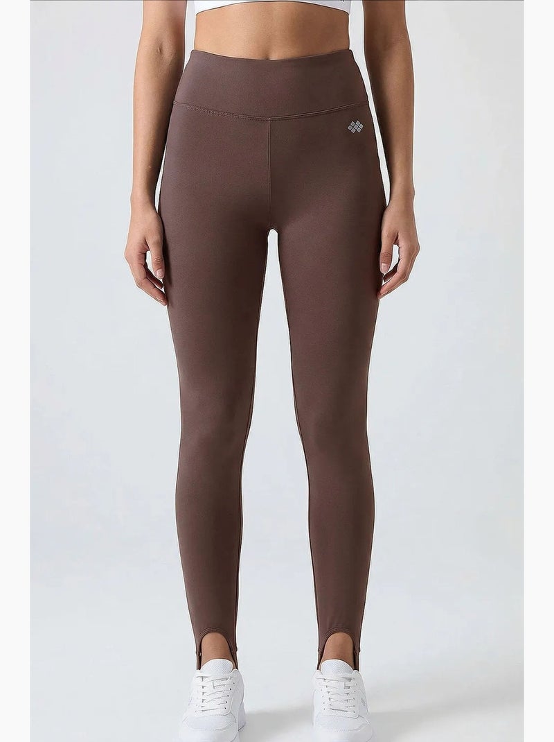 Leggings femininas de poliéster e elastano tommy Castanho - Kiabi