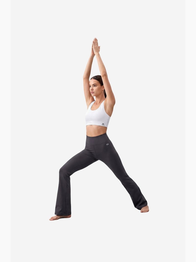 Leggings femininas de poliéster-elastano tommy Cinza-preto - Kiabi