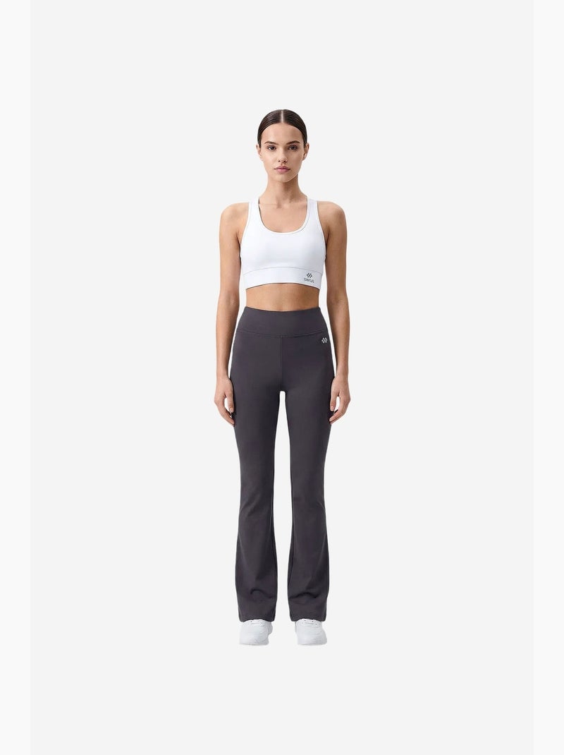 Leggings femininas de poliéster-elastano tommy Cinza-preto - Kiabi