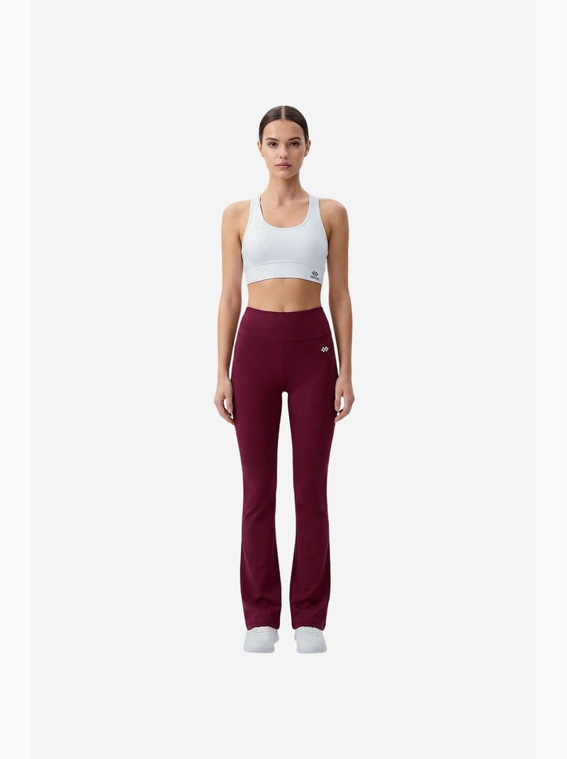 Leggings femininas de poliéster-elastano tommy Vermelho bordô - Kiabi