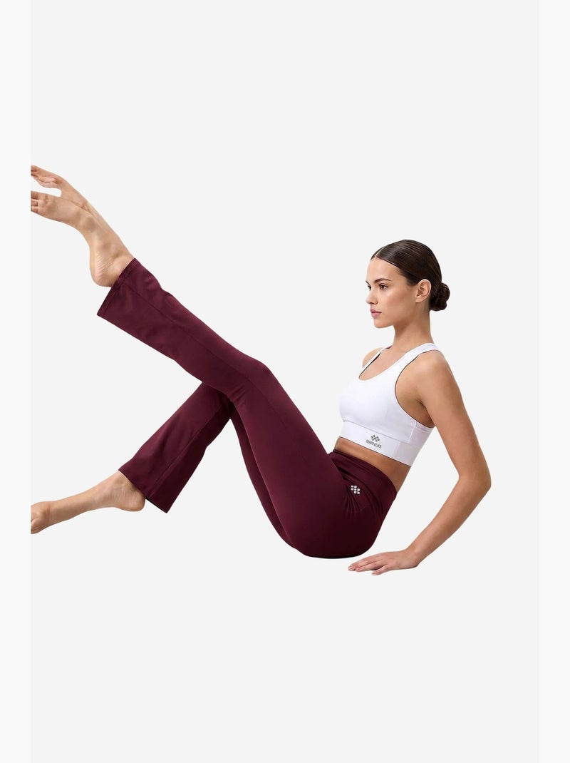 Leggings femininas de poliéster-elastano tommy Vermelho bordô - Kiabi