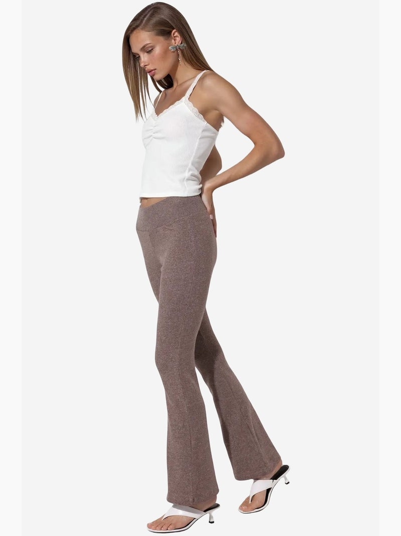 Leggings flare de cintura alta busem Castanho-chocolate - Kiabi