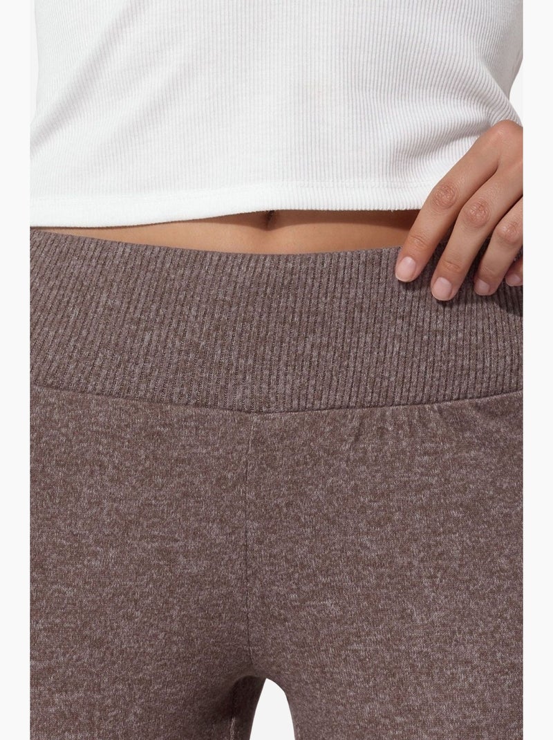 Leggings flare de cintura alta busem Castanho-chocolate - Kiabi