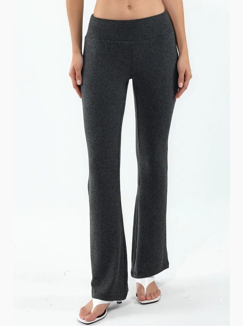 Leggings flare de cintura alta busem Cinza-preto - Kiabi