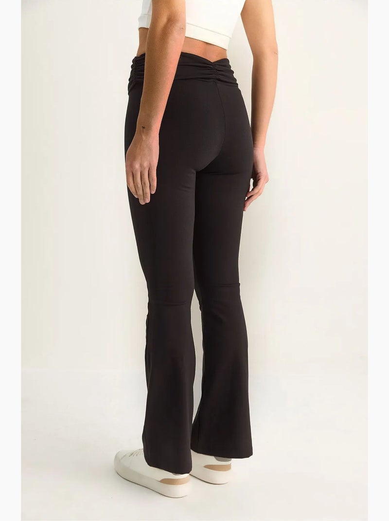Leggings flare de cintura alta lucci Preto - Kiabi