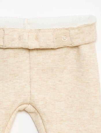 Leggings forrados em fleece com laço