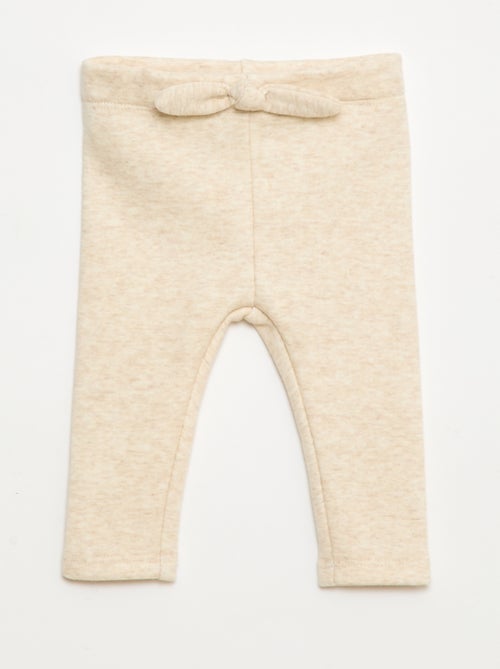 Leggings forrados em fleece com laço - Kiabi