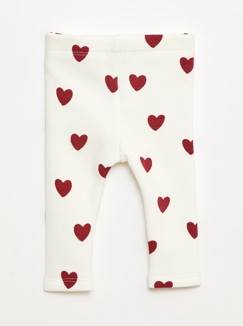 Leggings forrados em fleece com laço - Kiabi