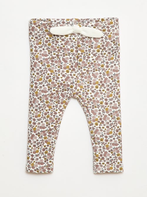 Leggings forrados em fleece com laço - Kiabi