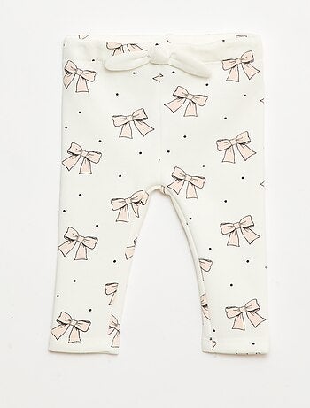 Leggings forrados em fleece com laço