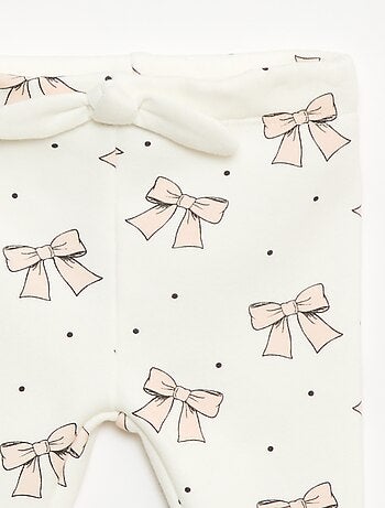 Leggings forrados em fleece com laço