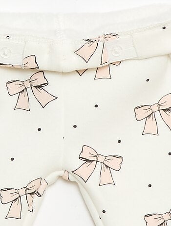 Leggings forrados em fleece com laço