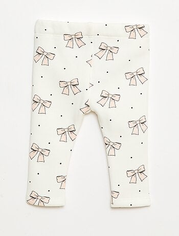 Leggings forrados em fleece com laço