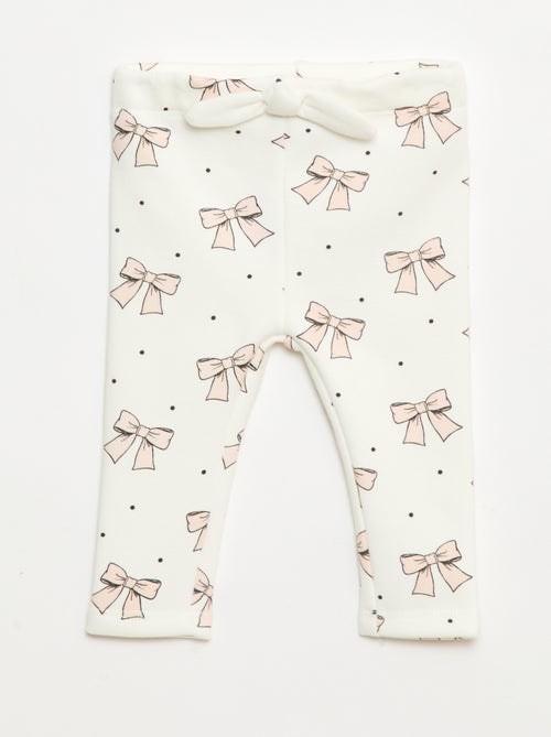 Leggings forrados em fleece com laço - Kiabi