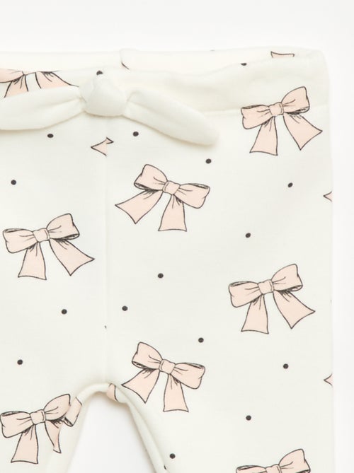 Leggings forrados em fleece com laço - Kiabi