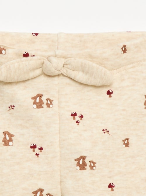 Leggings forrados em moletom com laço - Kiabi