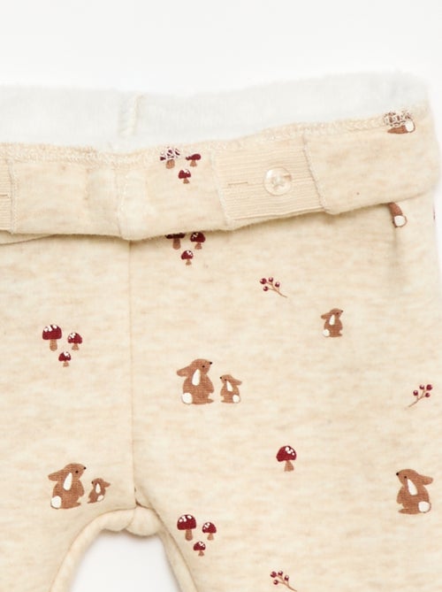 Leggings forrados em moletom com laço - Kiabi