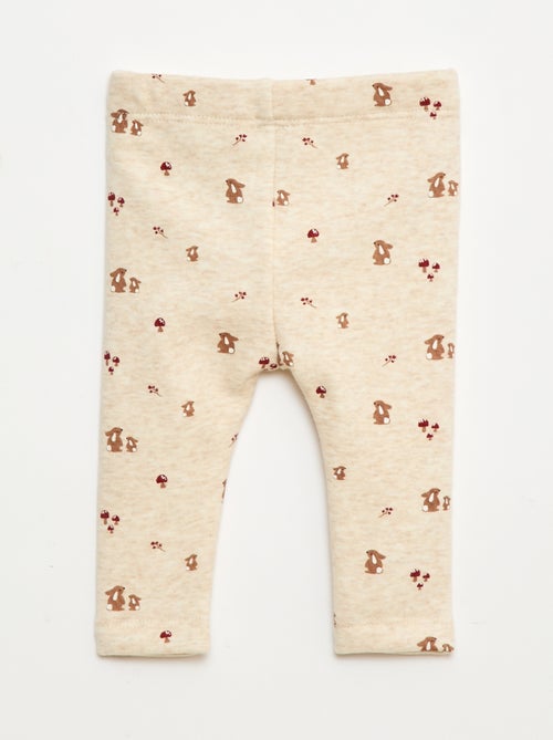 Leggings forrados em moletom com laço - Kiabi