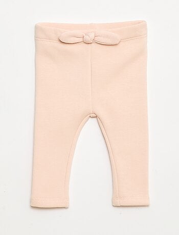 Leggings forrados em fleece com laço