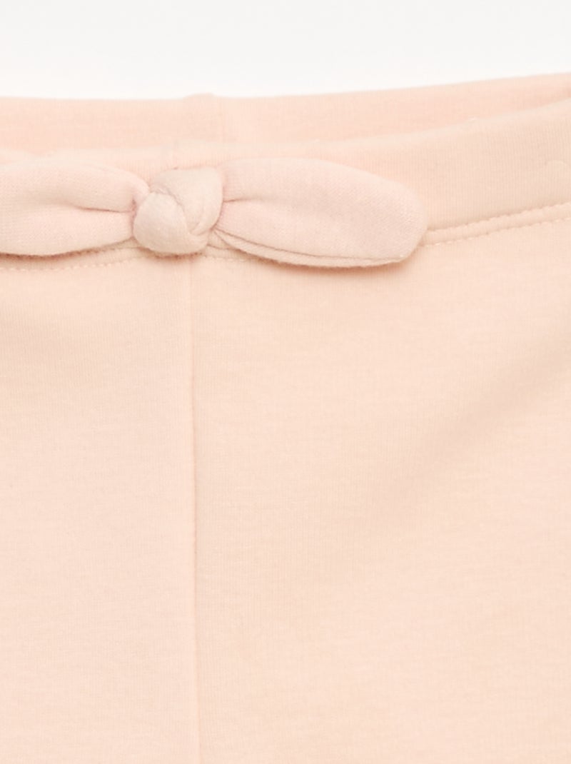 Leggings forrados em moletom com laço Rosa - Kiabi