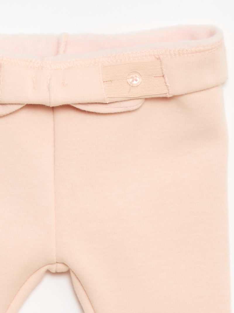 Leggings forrados em moletom com laço Rosa - Kiabi