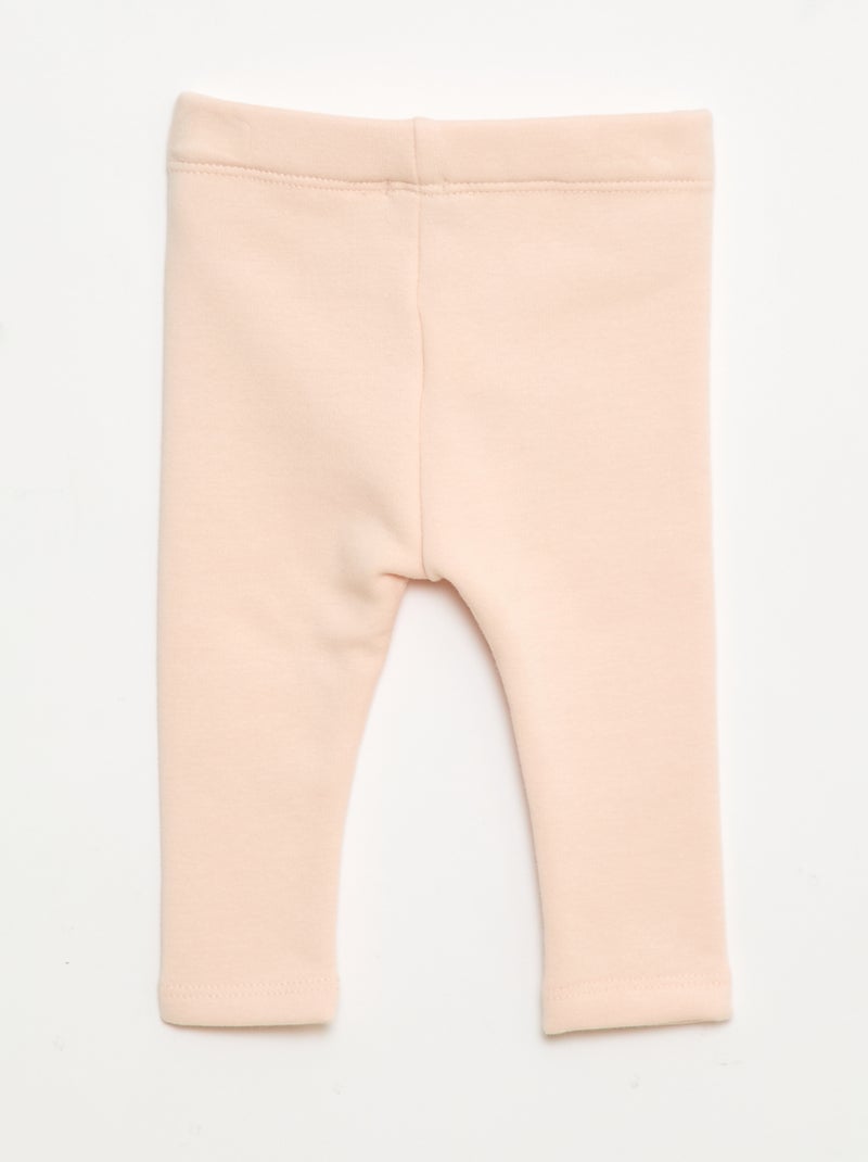 Leggings forrados em moletom com laço Rosa - Kiabi