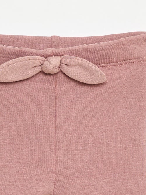 Leggings forrados em moletom com laço - Kiabi