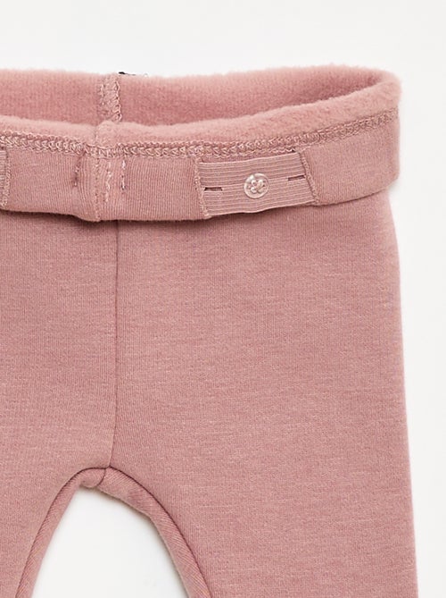 Leggings forrados em moletom com laço - Kiabi