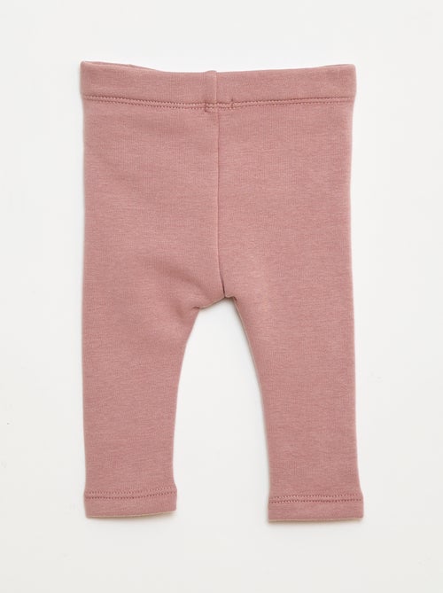 Leggings forrados em moletom com laço - Kiabi